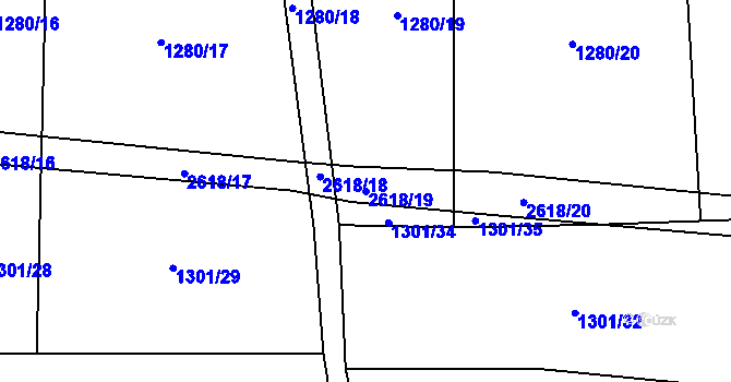 Parcela st. 2618/19 v KÚ Čechtice, Katastrální mapa