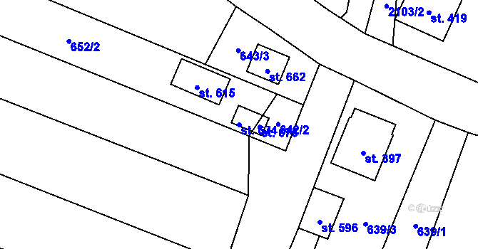 Parcela st. 674 v KÚ Čechtice, Katastrální mapa
