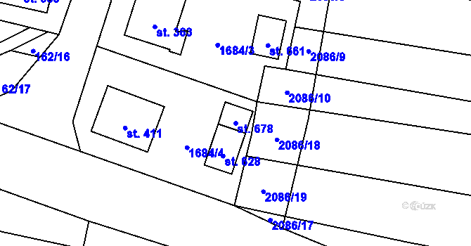 Parcela st. 678 v KÚ Čechtice, Katastrální mapa