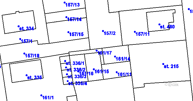 Parcela st. 161/17 v KÚ Čechtice, Katastrální mapa