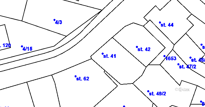 Parcela st. 41 v KÚ Čechtín, Katastrální mapa