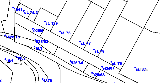 Parcela st. 77 v KÚ Čechtín, Katastrální mapa