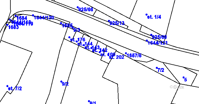 Parcela st. 100 v KÚ Čechtín, Katastrální mapa