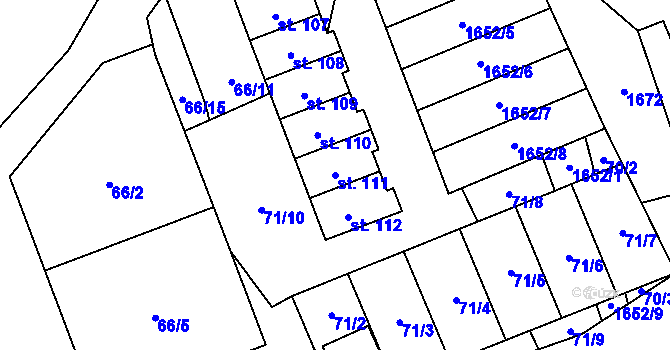 Parcela st. 111 v KÚ Čechtín, Katastrální mapa