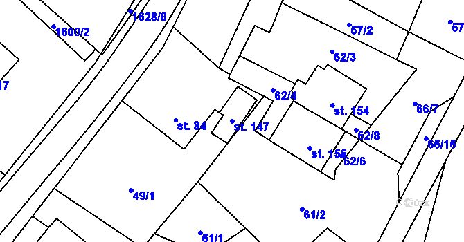 Parcela st. 147 v KÚ Čechtín, Katastrální mapa