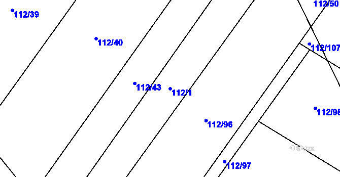 Parcela st. 112/1 v KÚ Čechtín, Katastrální mapa