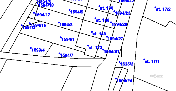 Parcela st. 173 v KÚ Čechtín, Katastrální mapa