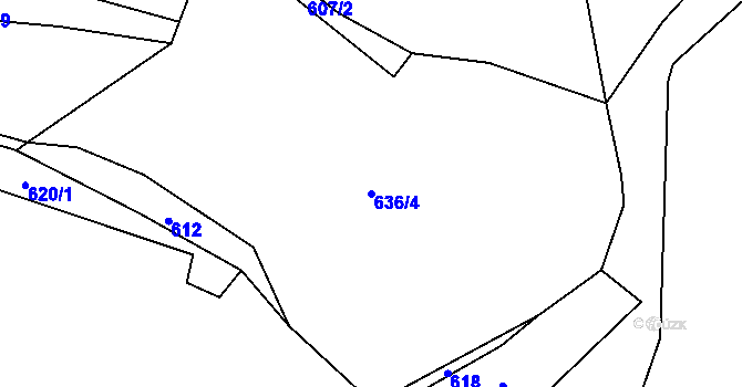 Parcela st. 636/4 v KÚ Čechtín, Katastrální mapa