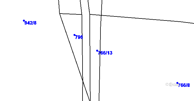 Parcela st. 766/13 v KÚ Čechtín, Katastrální mapa
