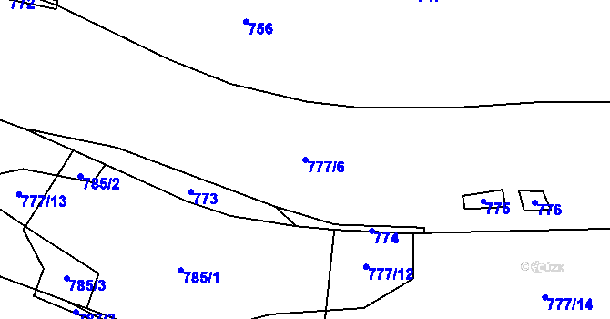 Parcela st. 777/6 v KÚ Čechtín, Katastrální mapa