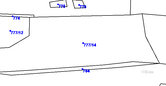 Parcela st. 777/14 v KÚ Čechtín, Katastrální mapa