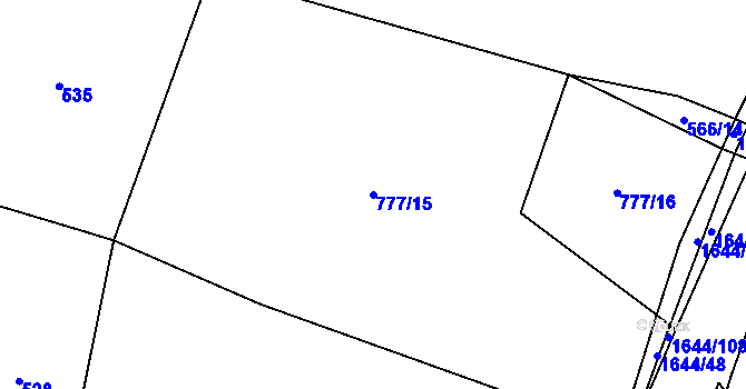 Parcela st. 777/15 v KÚ Čechtín, Katastrální mapa