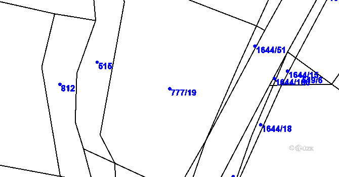 Parcela st. 777/19 v KÚ Čechtín, Katastrální mapa