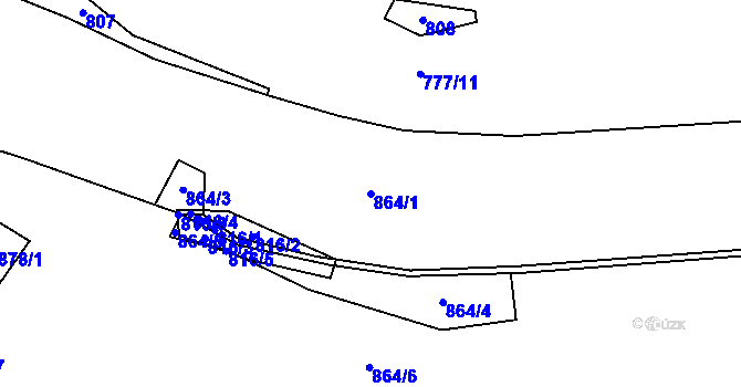 Parcela st. 864/1 v KÚ Čechtín, Katastrální mapa
