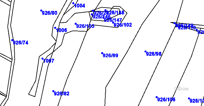 Parcela st. 926/99 v KÚ Čechtín, Katastrální mapa