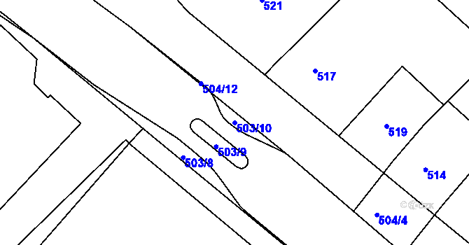 Parcela st. 503/10 v KÚ Čejč, Katastrální mapa