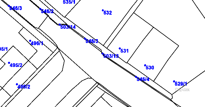 Parcela st. 503/13 v KÚ Čejč, Katastrální mapa