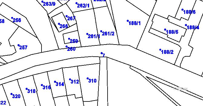 Parcela st. 7 v KÚ Čejč, Katastrální mapa