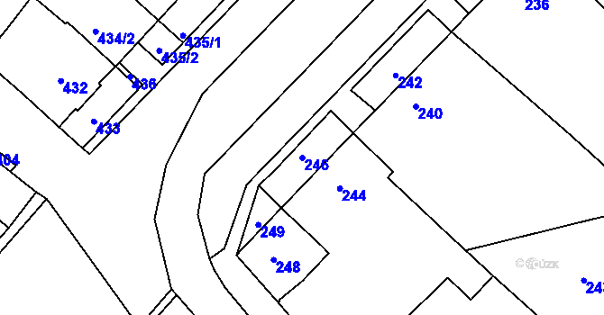 Parcela st. 246 v KÚ Čejč, Katastrální mapa