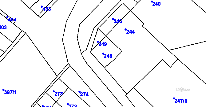 Parcela st. 248 v KÚ Čejč, Katastrální mapa