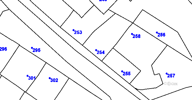 Parcela st. 254 v KÚ Čejč, Katastrální mapa