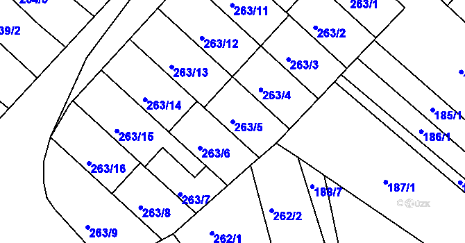 Parcela st. 263/5 v KÚ Čejč, Katastrální mapa