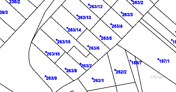 Parcela st. 263/6 v KÚ Čejč, Katastrální mapa