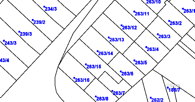 Parcela st. 263/14 v KÚ Čejč, Katastrální mapa