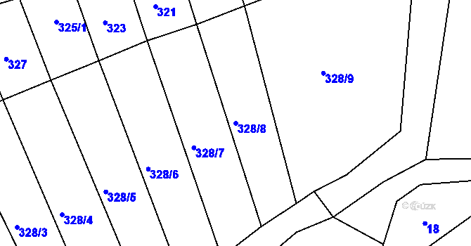 Parcela st. 328/8 v KÚ Čejč, Katastrální mapa