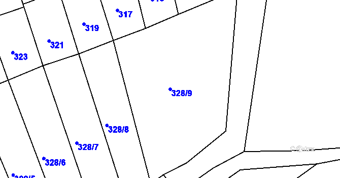 Parcela st. 328/9 v KÚ Čejč, Katastrální mapa