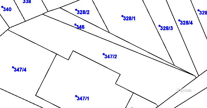 Parcela st. 347/2 v KÚ Čejč, Katastrální mapa