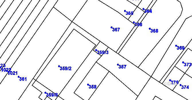 Parcela st. 359/3 v KÚ Čejč, Katastrální mapa