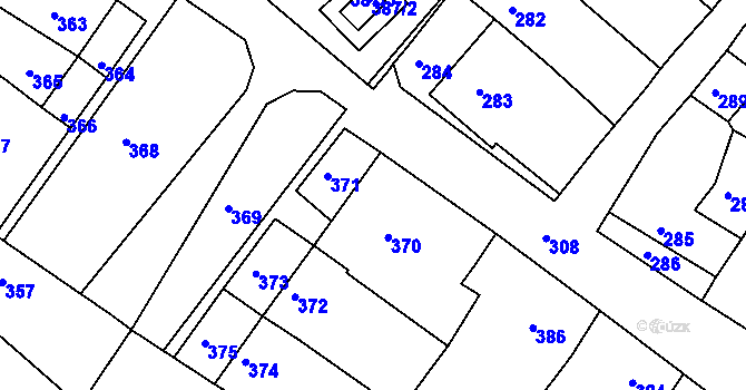 Parcela st. 370 v KÚ Čejč, Katastrální mapa