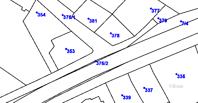 Parcela st. 376 v KÚ Čejč, Katastrální mapa