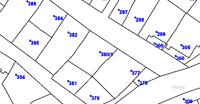 Parcela st. 380/1 v KÚ Čejč, Katastrální mapa