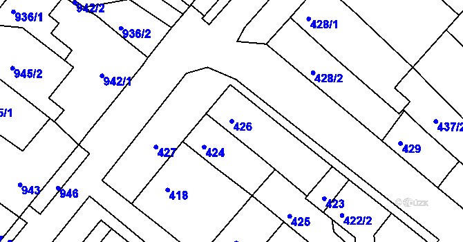 Parcela st. 426 v KÚ Čejč, Katastrální mapa