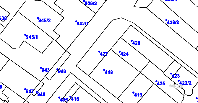 Parcela st. 427 v KÚ Čejč, Katastrální mapa