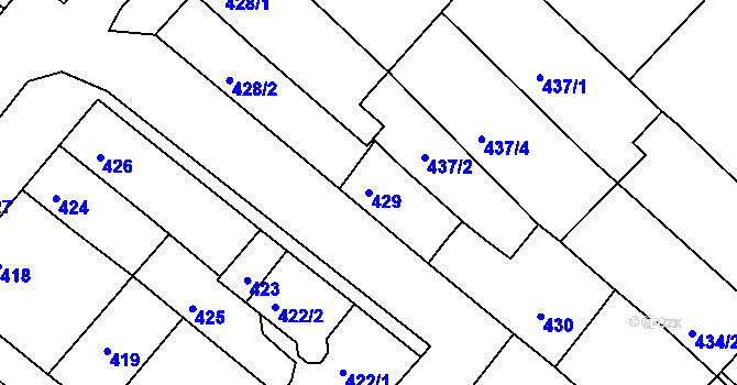 Parcela st. 429 v KÚ Čejč, Katastrální mapa