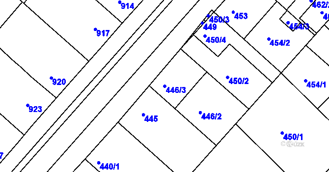 Parcela st. 446/3 v KÚ Čejč, Katastrální mapa