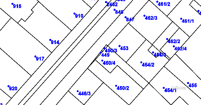Parcela st. 449 v KÚ Čejč, Katastrální mapa