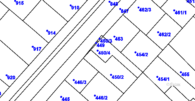 Parcela st. 450/4 v KÚ Čejč, Katastrální mapa