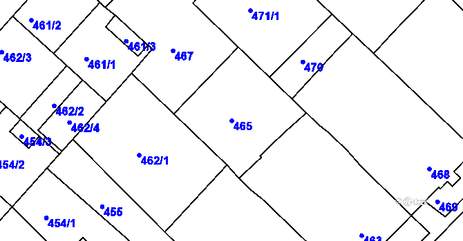 Parcela st. 465 v KÚ Čejč, Katastrální mapa