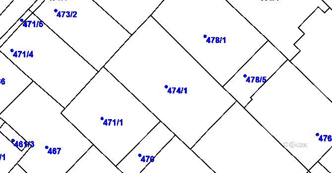 Parcela st. 474/1 v KÚ Čejč, Katastrální mapa