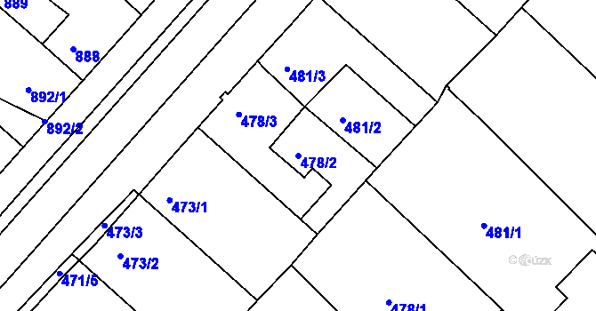 Parcela st. 478/2 v KÚ Čejč, Katastrální mapa