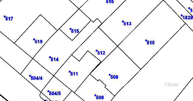 Parcela st. 512 v KÚ Čejč, Katastrální mapa