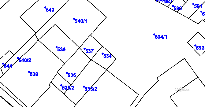 Parcela st. 534 v KÚ Čejč, Katastrální mapa