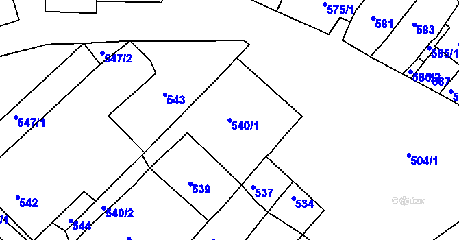 Parcela st. 540/1 v KÚ Čejč, Katastrální mapa