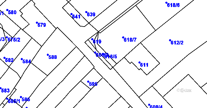 Parcela st. 618/5 v KÚ Čejč, Katastrální mapa
