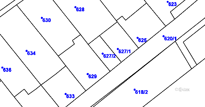 Parcela st. 627/2 v KÚ Čejč, Katastrální mapa