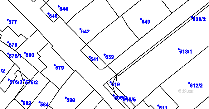 Parcela st. 639 v KÚ Čejč, Katastrální mapa